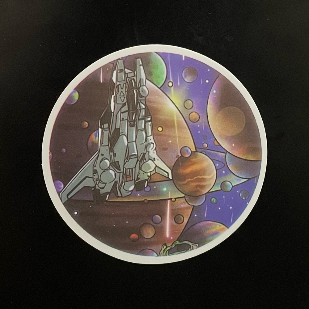 Spaceship Planet Sticker